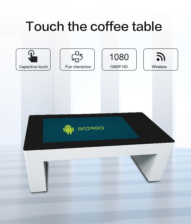 Журнальный стол андроида таблица касания игрока рекламы 43 дюймов взаимодействующая для встречи рекламируя дисплея