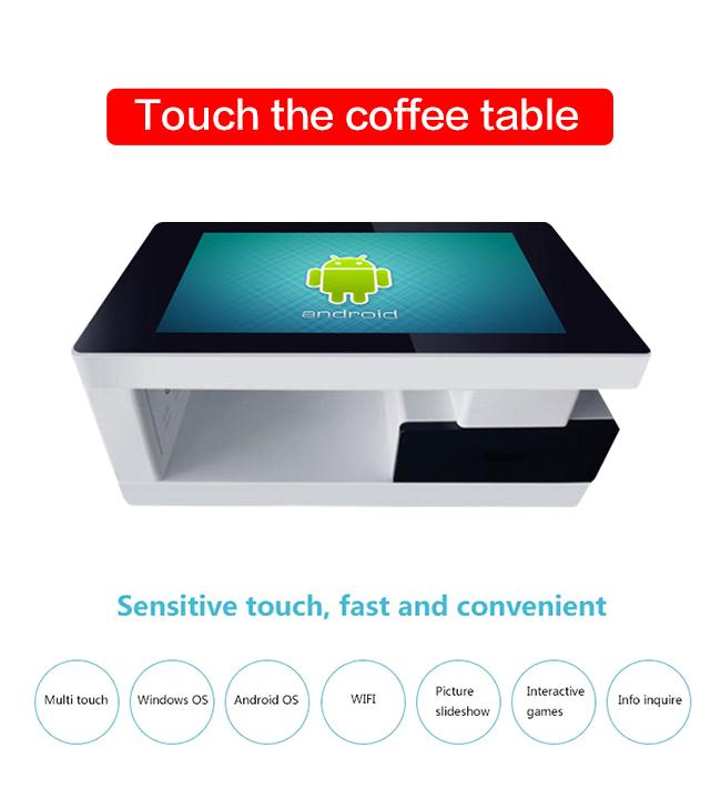 Свободный стоящий ящик игры кофе системы андроида lcd 43 дюймов таблица экрана касания крытой взаимодействующей умная