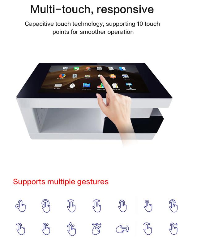 Свободный стоящий ящик игры кофе системы андроида lcd 43 дюймов таблица экрана касания крытой взаимодействующей умная